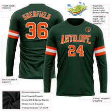 Load image into Gallery viewer, Custom Green Orange-White Long Sleeve Performance T-Shirt