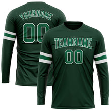 Load image into Gallery viewer, Custom Green Kelly Green-White Long Sleeve Performance T-Shirt