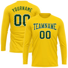Charger l'image dans la galerie, Custom Gold Green-White Long Sleeve Performance T-Shirt