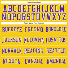 Загрузить изображение в средство просмотра галереи, Custom Gold Purple-White Long Sleeve Performance T-Shirt