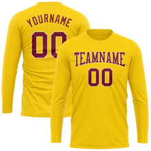 Charger l'image dans la galerie, Custom Gold Crimson-Cream Long Sleeve Performance T-Shirt