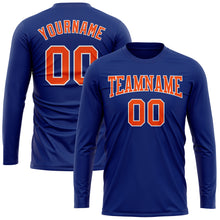 Load image into Gallery viewer, Custom Royal Orange-White Long Sleeve Performance T-Shirt
