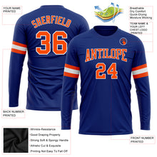 Load image into Gallery viewer, Custom Royal Orange-White Long Sleeve Performance T-Shirt