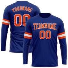Load image into Gallery viewer, Custom Royal Orange-White Long Sleeve Performance T-Shirt