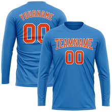 Загрузить изображение в средство просмотра галереи, Custom Powder Blue Orange-White Long Sleeve Performance T-Shirt