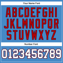 Загрузить изображение в средство просмотра галереи, Custom Powder Blue White Red-Navy Long Sleeve Performance T-Shirt