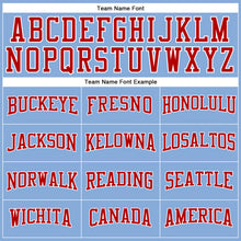 Загрузить изображение в средство просмотра галереи, Custom Light Blue Red-White Long Sleeve Performance T-Shirt