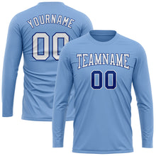 Charger l'image dans la galerie, Custom Light Blue White-Royal Long Sleeve Performance T-Shirt