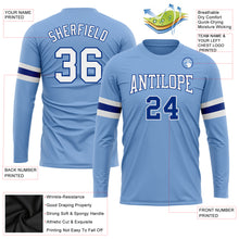 Charger l'image dans la galerie, Custom Light Blue White-Royal Long Sleeve Performance T-Shirt