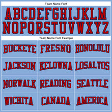 Загрузить изображение в средство просмотра галереи, Custom Light Blue Red-Navy Long Sleeve Performance T-Shirt