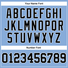 Load image into Gallery viewer, Custom Light Blue Black-White Long Sleeve Performance T-Shirt