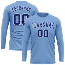 Charger l'image dans la galerie, Custom Light Blue Royal-White Long Sleeve Performance T-Shirt