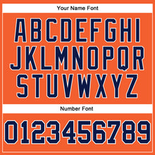 Load image into Gallery viewer, Custom Orange Navy-White Long Sleeve Performance T-Shirt
