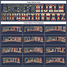 Laden Sie das Bild in den Galerie-Viewer, Custom Navy Vintage USA Flag Cream-Crimson Long Sleeve Performance Salute To Service T-Shirt