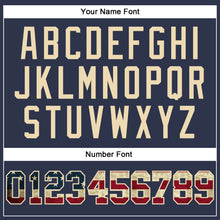 Laden Sie das Bild in den Galerie-Viewer, Custom Navy Vintage USA Flag Cream-Crimson Long Sleeve Performance Salute To Service T-Shirt