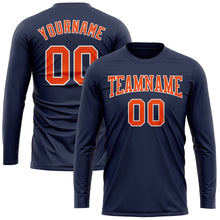 Load image into Gallery viewer, Custom Navy Orange-White Long Sleeve Performance Salute To Service T-Shirt