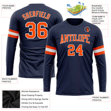 Load image into Gallery viewer, Custom Navy Orange-White Long Sleeve Performance Salute To Service T-Shirt