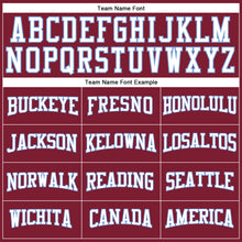 Load image into Gallery viewer, Custom Crimson White-Light Blue Long Sleeve Performance T-Shirt