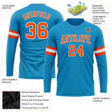 Загрузить изображение в средство просмотра галереи, Custom Panther Blue Orange-White Long Sleeve Performance T-Shirt