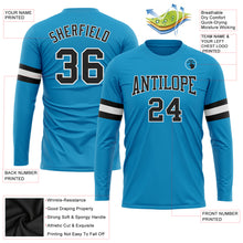 Загрузить изображение в средство просмотра галереи, Custom Panther Blue Black-White Long Sleeve Performance T-Shirt