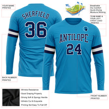 Загрузить изображение в средство просмотра галереи, Custom Panther Blue Navy-White Long Sleeve Performance T-Shirt