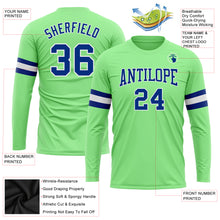 Загрузить изображение в средство просмотра галереи, Custom Pea Green Royal-White Long Sleeve Performance T-Shirt