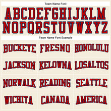 Load image into Gallery viewer, Custom Cream Red-Navy Long Sleeve Performance T-Shirt