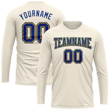 Load image into Gallery viewer, Custom Cream Royal-Gold Long Sleeve Performance T-Shirt