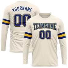 Load image into Gallery viewer, Custom Cream Royal-Gold Long Sleeve Performance T-Shirt