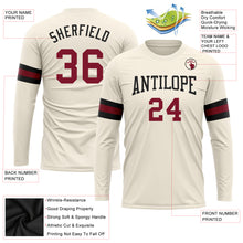Load image into Gallery viewer, Custom Cream Crimson-Black Long Sleeve Performance T-Shirt