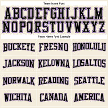 Load image into Gallery viewer, Custom Cream Black-Purple Long Sleeve Performance T-Shirt