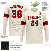 Load image into Gallery viewer, Custom Cream Red-Black Long Sleeve Performance T-Shirt