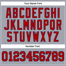 Load image into Gallery viewer, Custom Gray Red-Navy Long Sleeve Performance T-Shirt