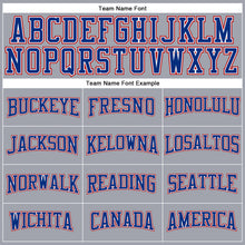 Load image into Gallery viewer, Custom Gray Royal-Red Long Sleeve Performance T-Shirt