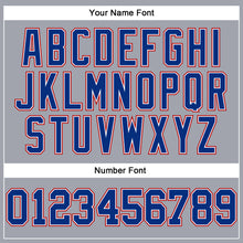 Load image into Gallery viewer, Custom Gray Royal-Red Long Sleeve Performance T-Shirt