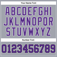 Load image into Gallery viewer, Custom Gray Purple-Black Long Sleeve Performance T-Shirt