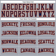 Load image into Gallery viewer, Custom Gray Navy-Orange Long Sleeve Performance T-Shirt