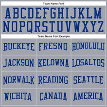 Load image into Gallery viewer, Custom Gray Royal-Red Long Sleeve Performance T-Shirt