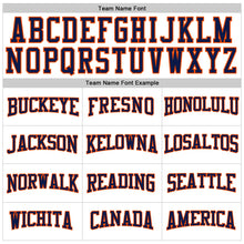 Load image into Gallery viewer, Custom White Navy-Orange Long Sleeve Performance T-Shirt