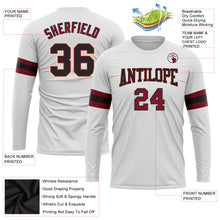 Load image into Gallery viewer, Custom White Black Crimson-Cream Long Sleeve Performance T-Shirt