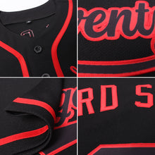 Charger l'image dans la galerie, Custom Black Black-Red Authentic Baseball Jersey