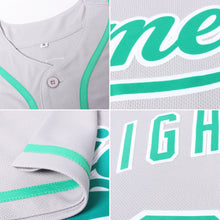 Загрузить изображение в средство просмотра галереи, Custom Gray Kelly Green-White Authentic Baseball Jersey