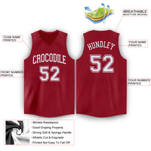 Load image into Gallery viewer, Custom Maroon White V-Neck Basketball Jersey