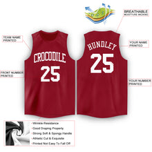 Laden Sie das Bild in den Galerie-Viewer, Custom Maroon White Round Neck Basketball Jersey