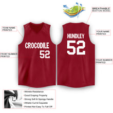 Laden Sie das Bild in den Galerie-Viewer, Custom Maroon White V-Neck Basketball Jersey