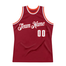 Laden Sie das Bild in den Galerie-Viewer, Custom Maroon White-Orange Authentic Throwback Basketball Jersey