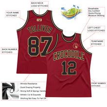 Laden Sie das Bild in den Galerie-Viewer, Custom Maroon Black-Old Gold Authentic Throwback Basketball Jersey