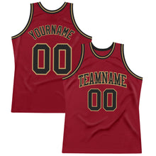 Laden Sie das Bild in den Galerie-Viewer, Custom Maroon Black-Old Gold Authentic Throwback Basketball Jersey