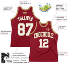 Загрузить изображение в средство просмотра галереи, Custom Maroon White-Old Gold Authentic Throwback Basketball Jersey