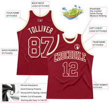 Laden Sie das Bild in den Galerie-Viewer, Custom Maroon Maroon-Cream Authentic Throwback Basketball Jersey